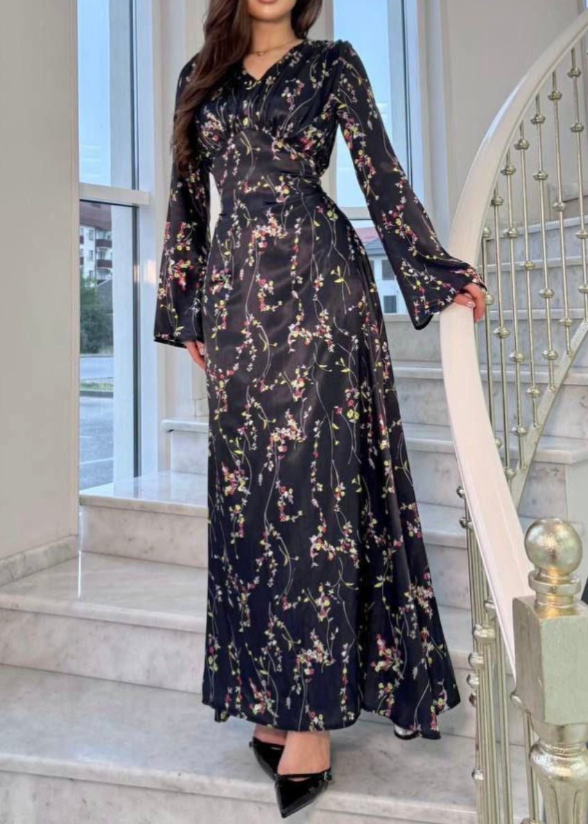 Satinkleid gemustert