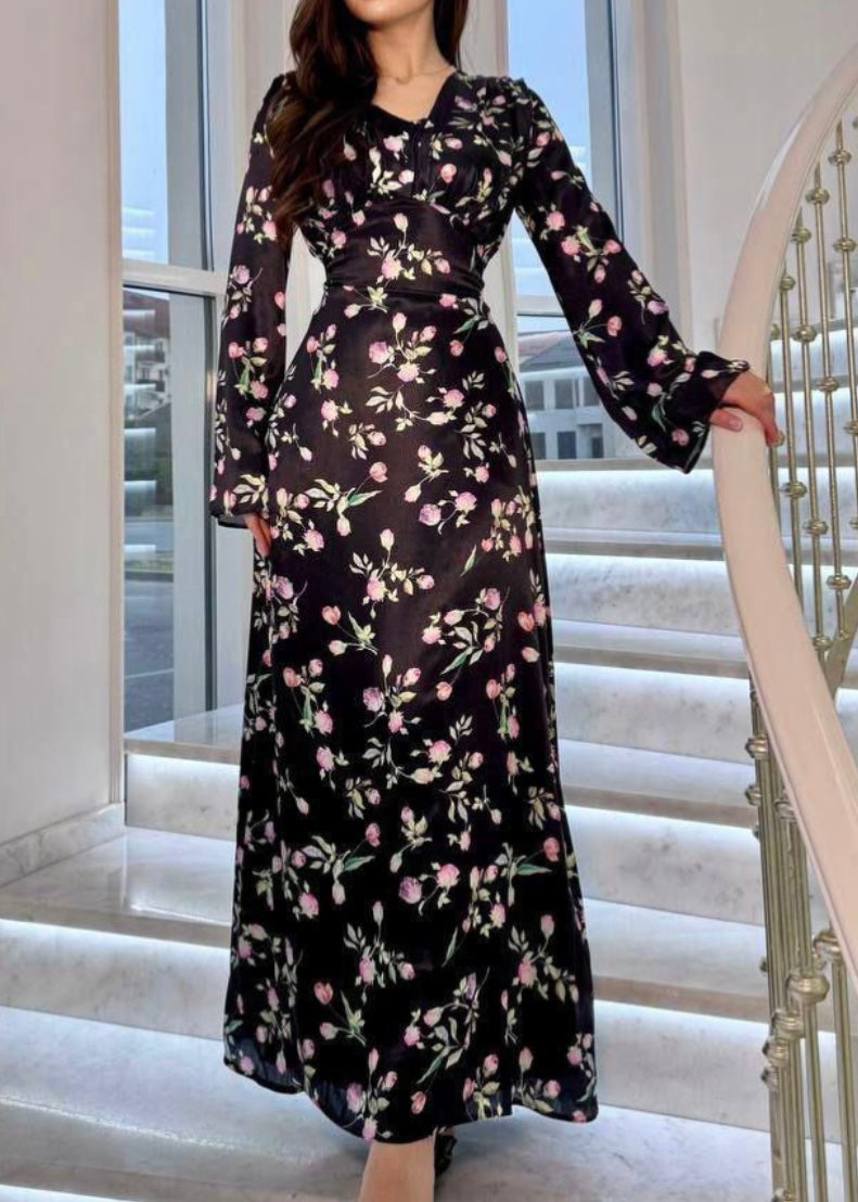 Satinkleid gemustert