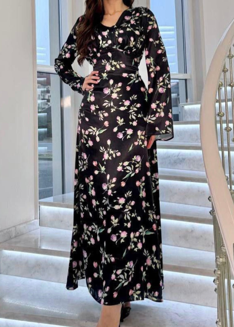 Satinkleid gemustert