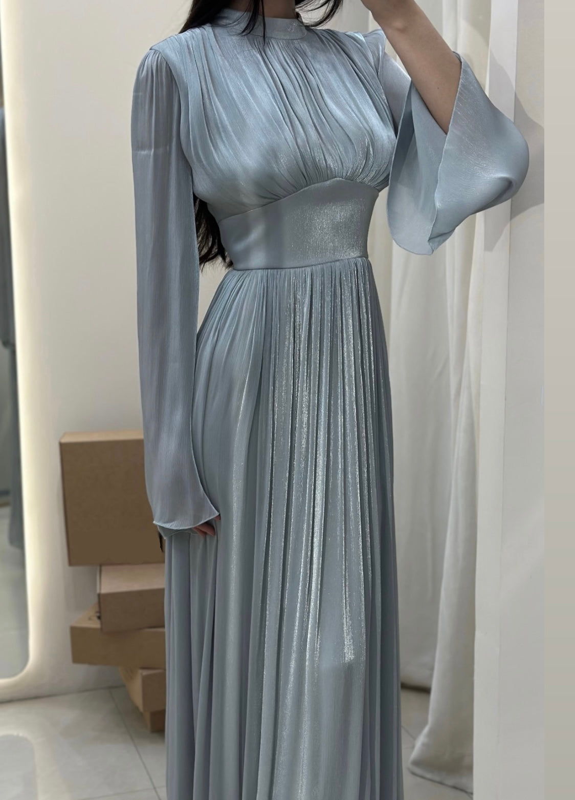 Maxikleid aus Organdyseide geschlossen